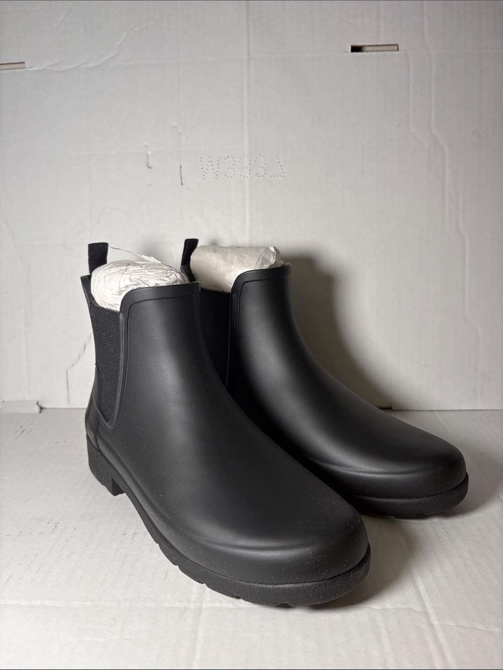 Hunter Black Chelsea Ankle Rain Boots Size 6